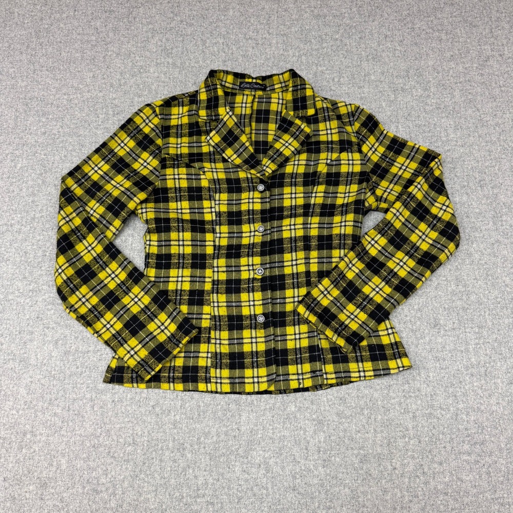 Lolli Couture Plaid Blazer Top Yellow Black Check Button Front 90s Academic Jack